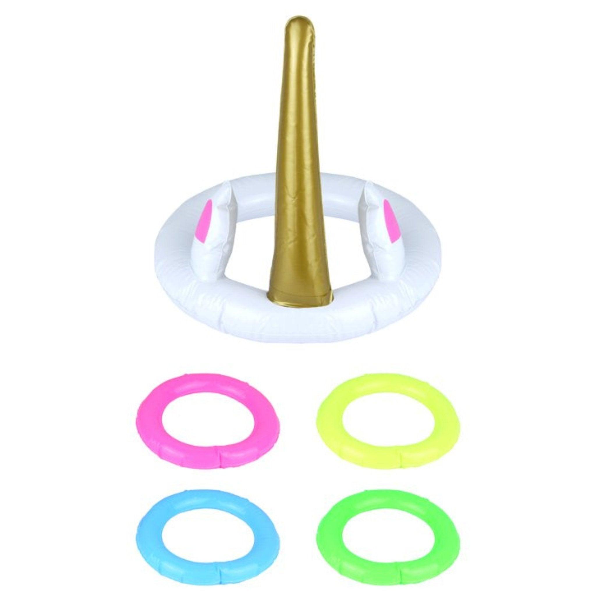 Inflatable Unicorn and Hoop Game Set (5pcs) - PoundToys